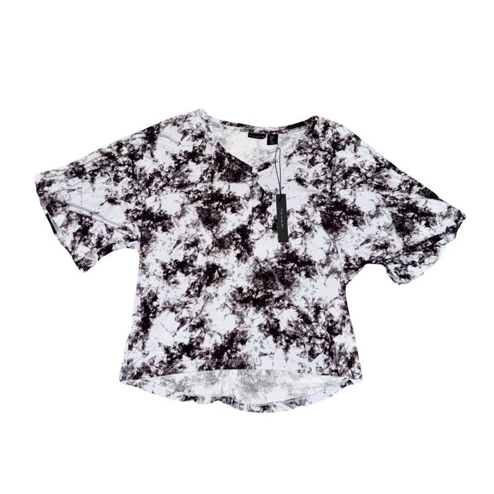 NWT TAHARI MARBLE PRINT LONG-SLEEVE TOP // SIZE SMALL🖤